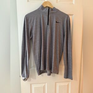 Nike men’s dri fit superset 1/4 zip grey long sleeve size medium shirt